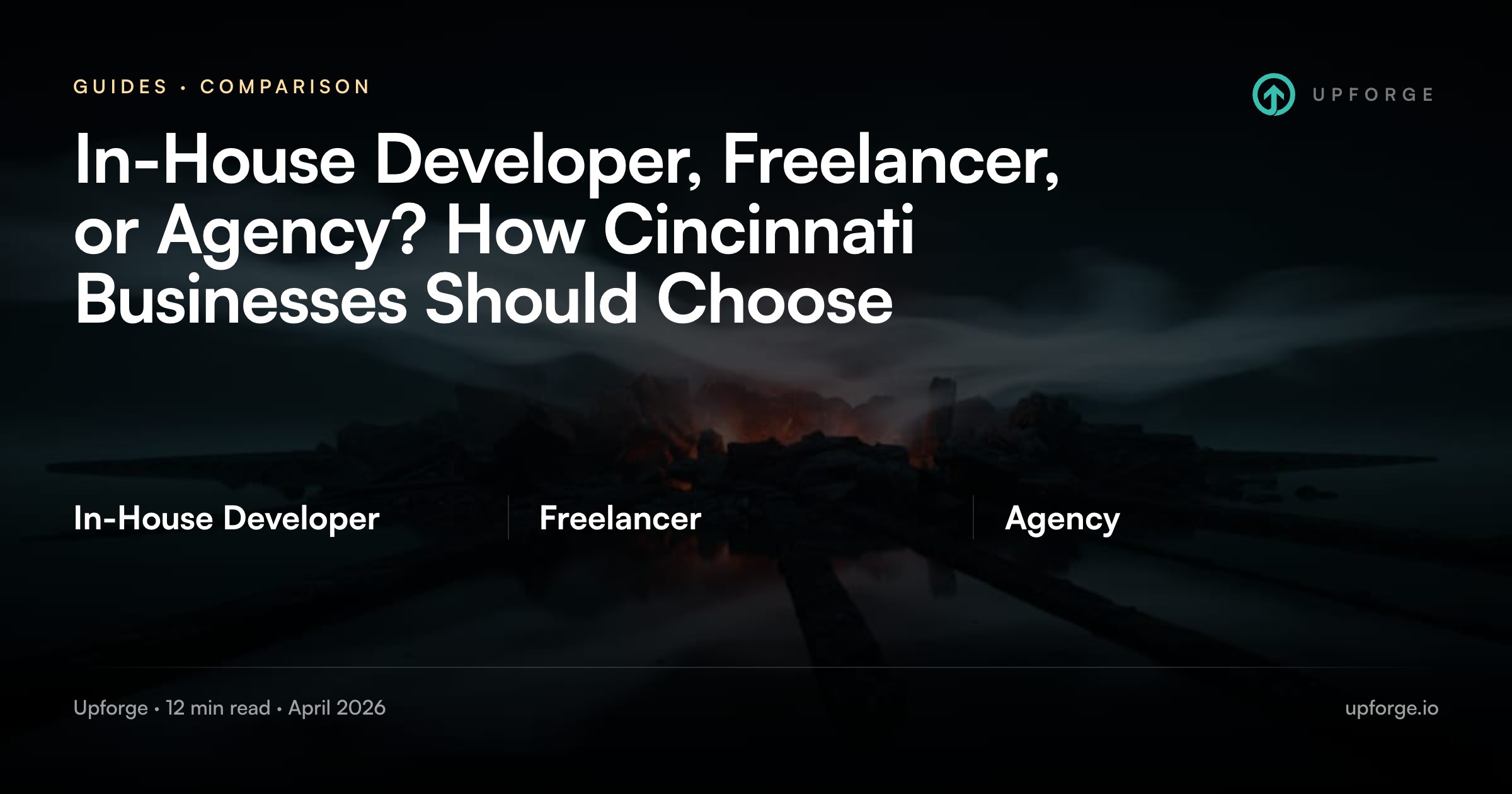In-House Developer, Freelancer, Agency compared. From the Upforge article "In-House Developer, Freelancer, or Agency? How Cincinnati Businesses Should Choose".