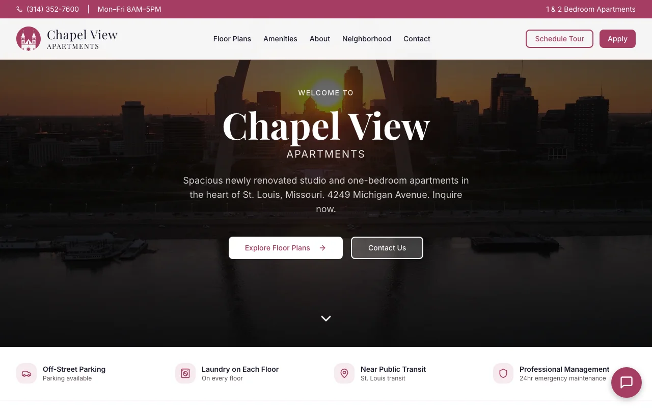 Chapel View website showcase