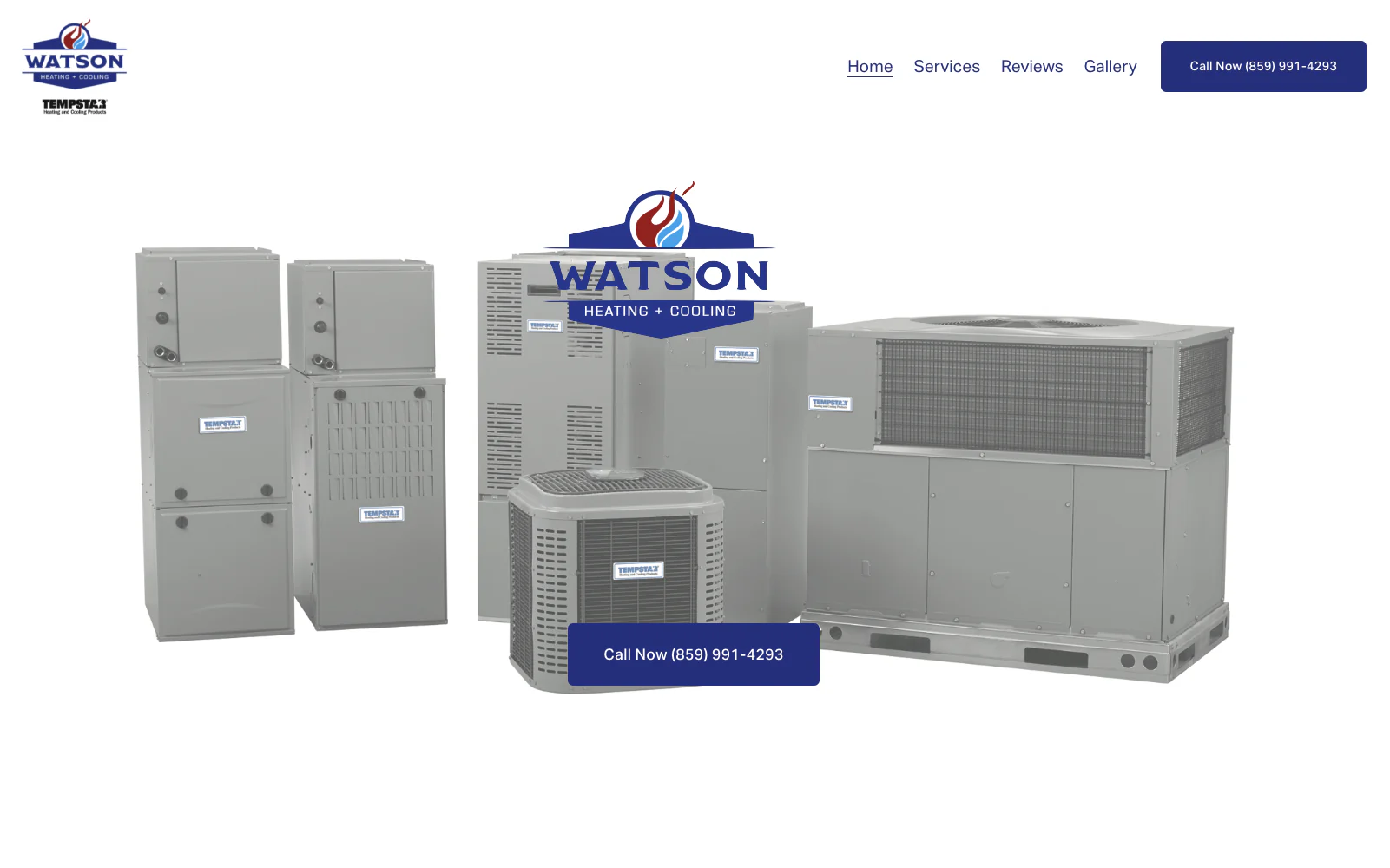 Watson Heating + Cooling's website before the rebuild