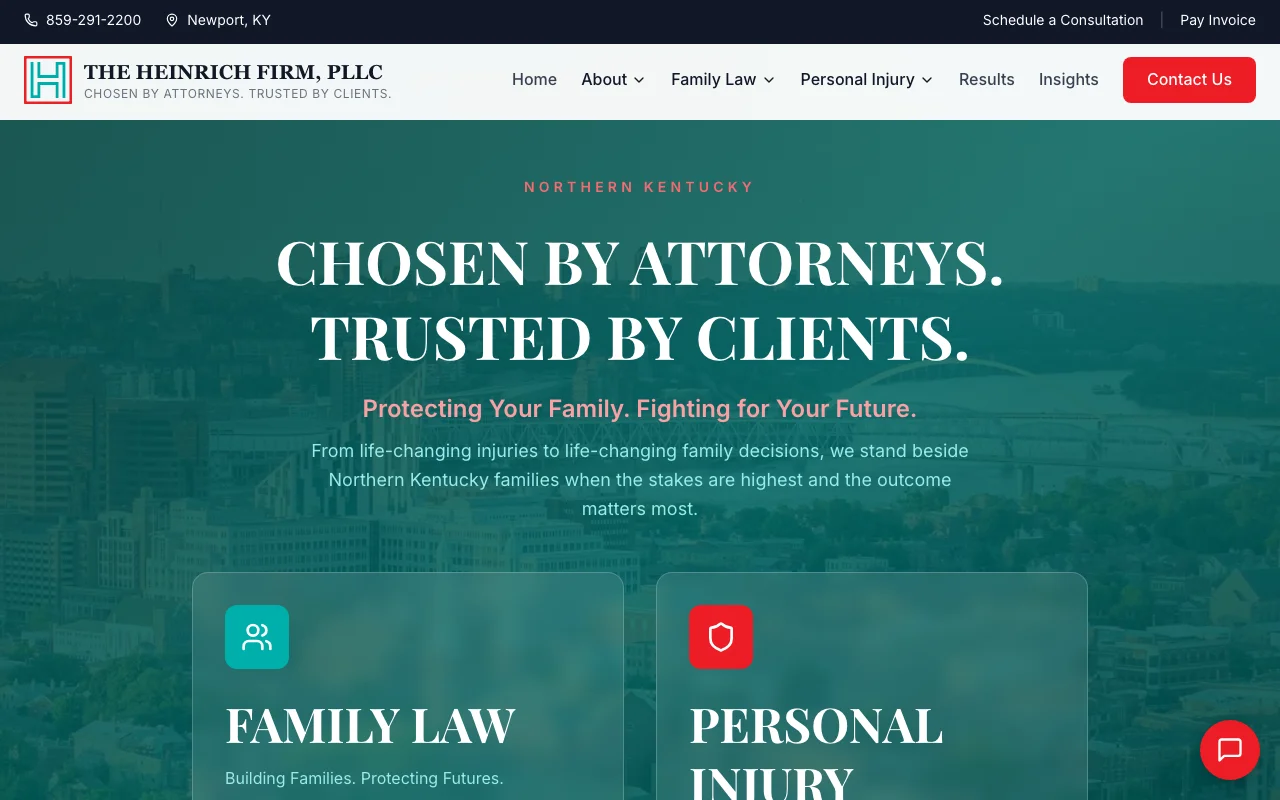 The Heinrich Firm website showcase