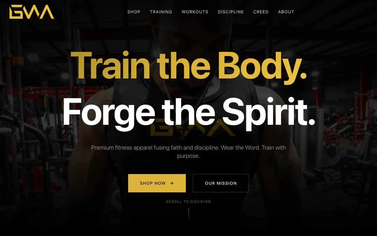 God's Workout Apparel website showcase