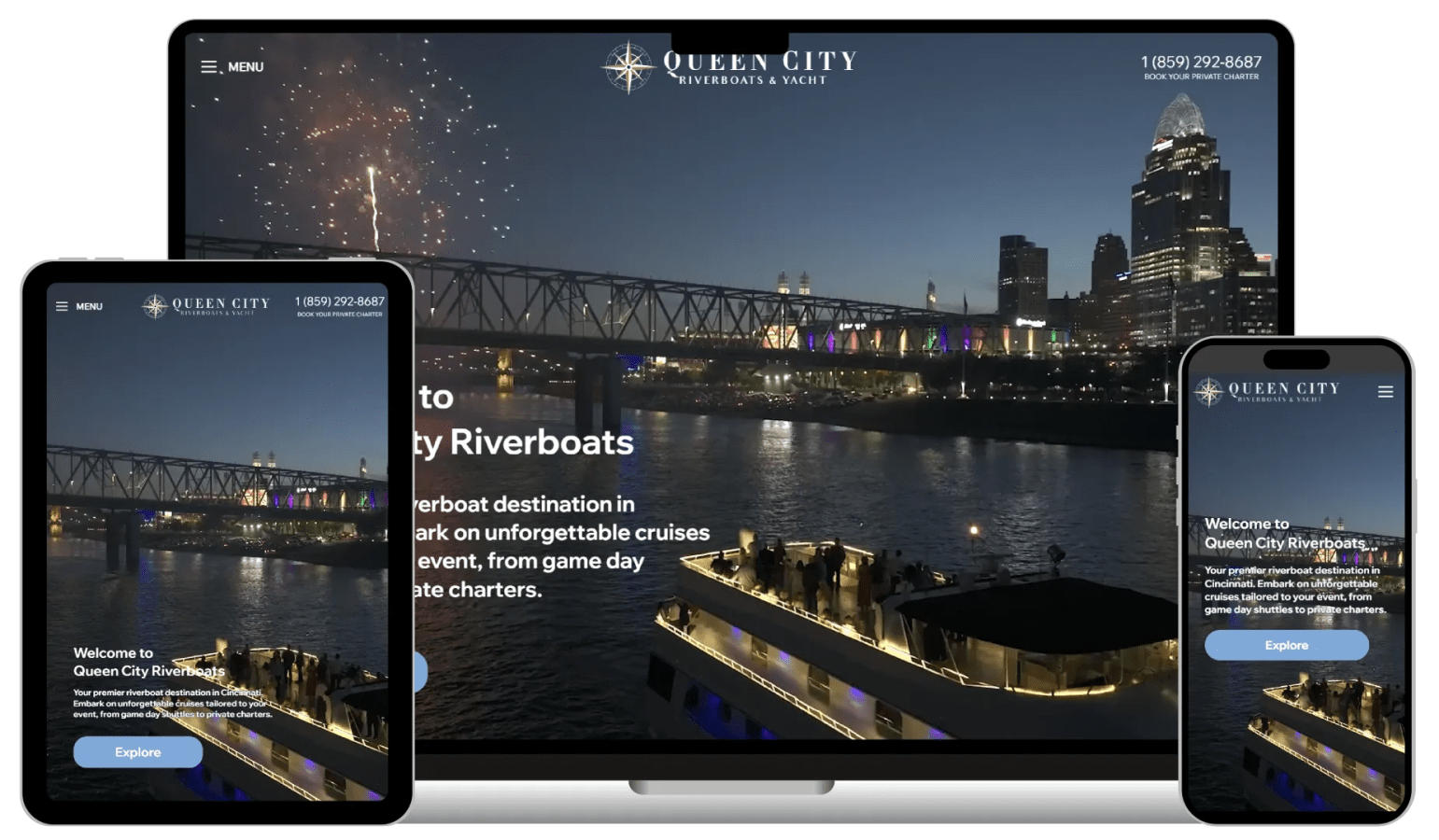 Queen City Riverboats - Live website preview